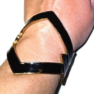 Kenneth Jay Lane Couture Collection Black and Gold Cuff Bracelet